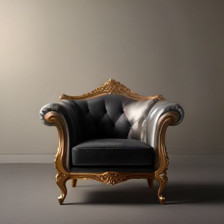 Burgundy Leather Persian Accent Chair