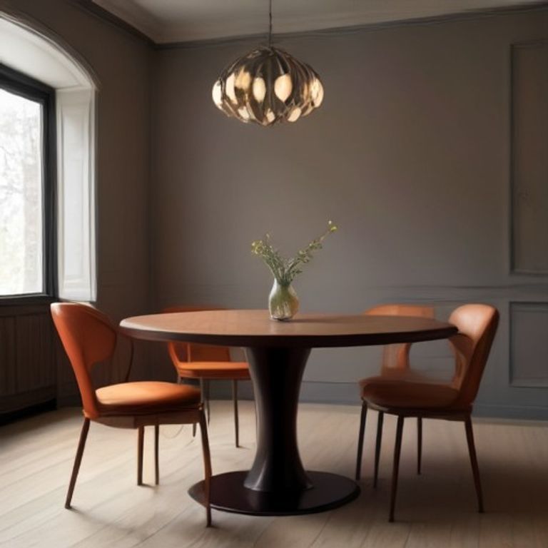 High-Gloss Amber Scandinavian Dining Table