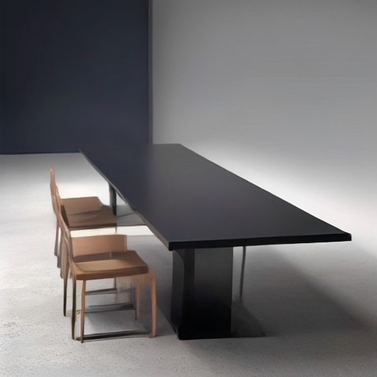 Blackened Deep Navy Scandinavian Dining Table No. 129