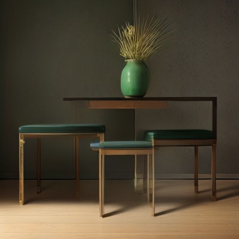 Forest Green Japanese Side Table