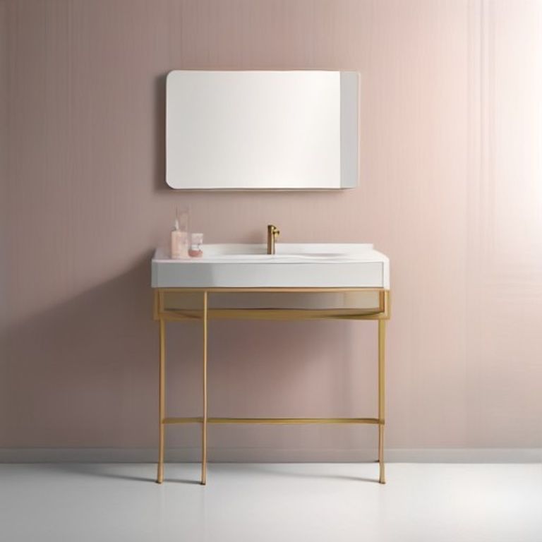 Champagne Brass Vanity Table