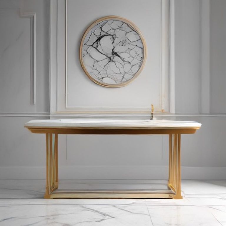 Carrara White Marble Console Table