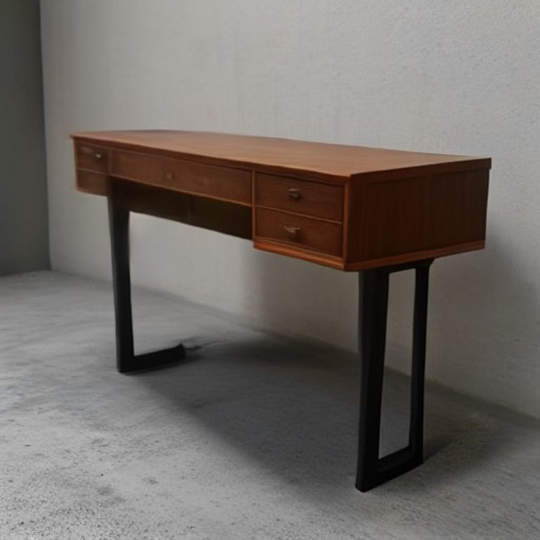 Matte Ebony Mid-century Writing Desk